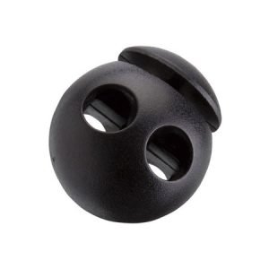 black 2 hole ball cord lock #505
