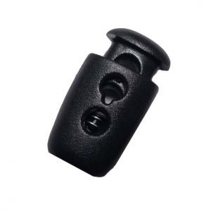 black 2 hole jumbo cord lock #556
