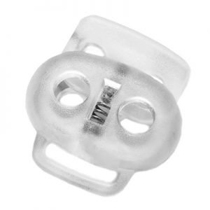 frost white 2 hole bean cord lock with handle #584